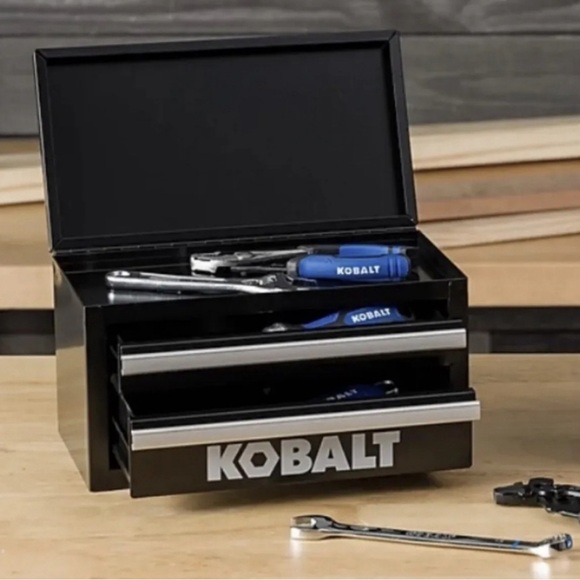 Black Kobalt Mini Toolbox 2 Drawer Steel NEW Limited Edition - Picture 2 of 5